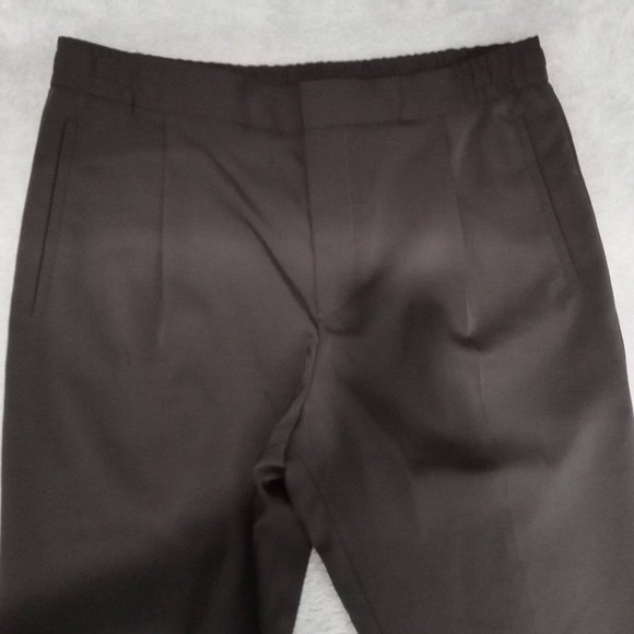 Reiss Trousers Mens 34 (34x28) Dark Aubergine Wool Nakata Drawstring Relaxed - Picture 10 of 16